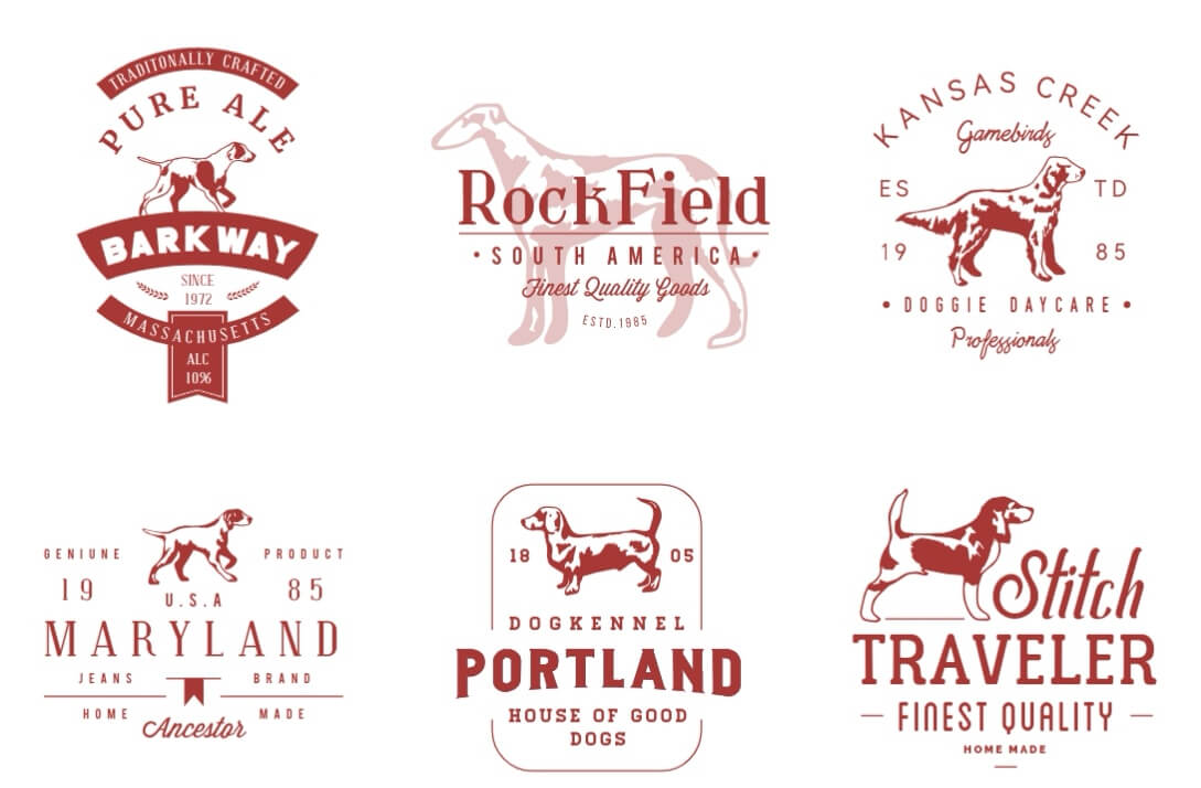 狗窝logo徽章模板 Dog Kennel Logo Badges Vol.2