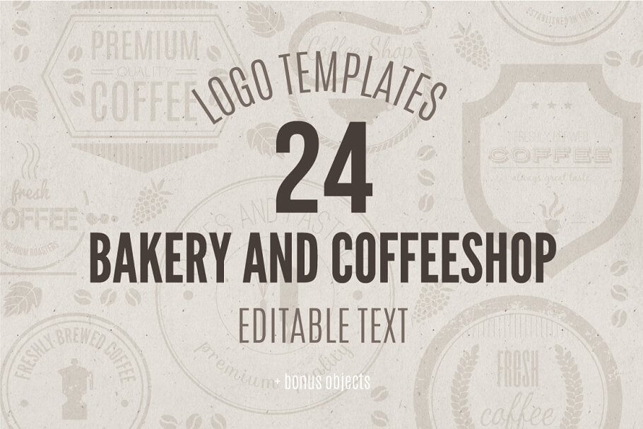 咖啡厅烘培logo素材 24 Bakery & Coffee Logo Templates