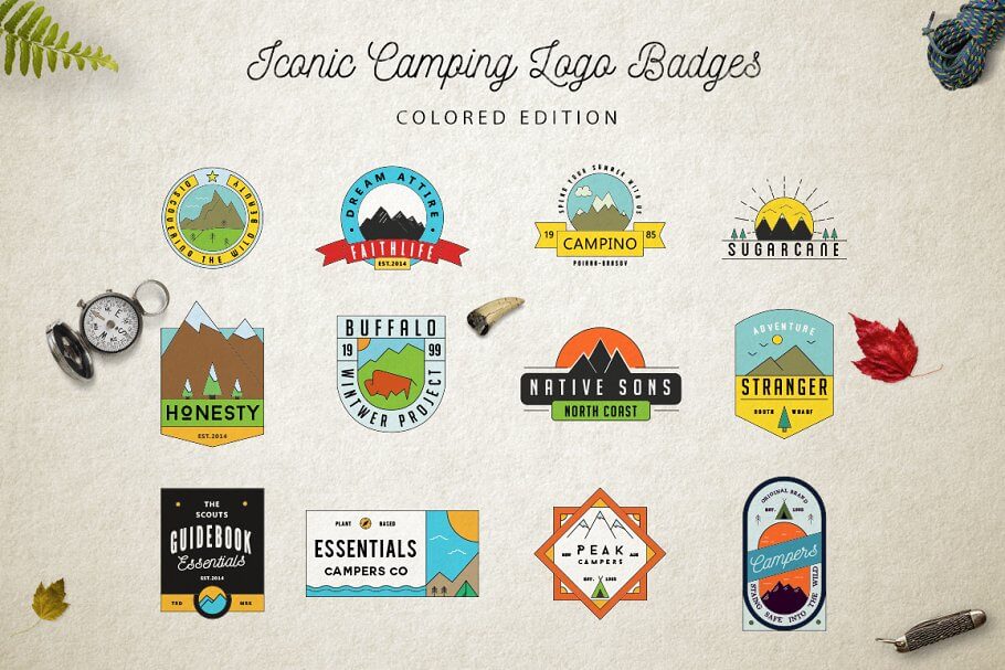 露营户外logo徽章 Iconic Camping Logo Badges 2