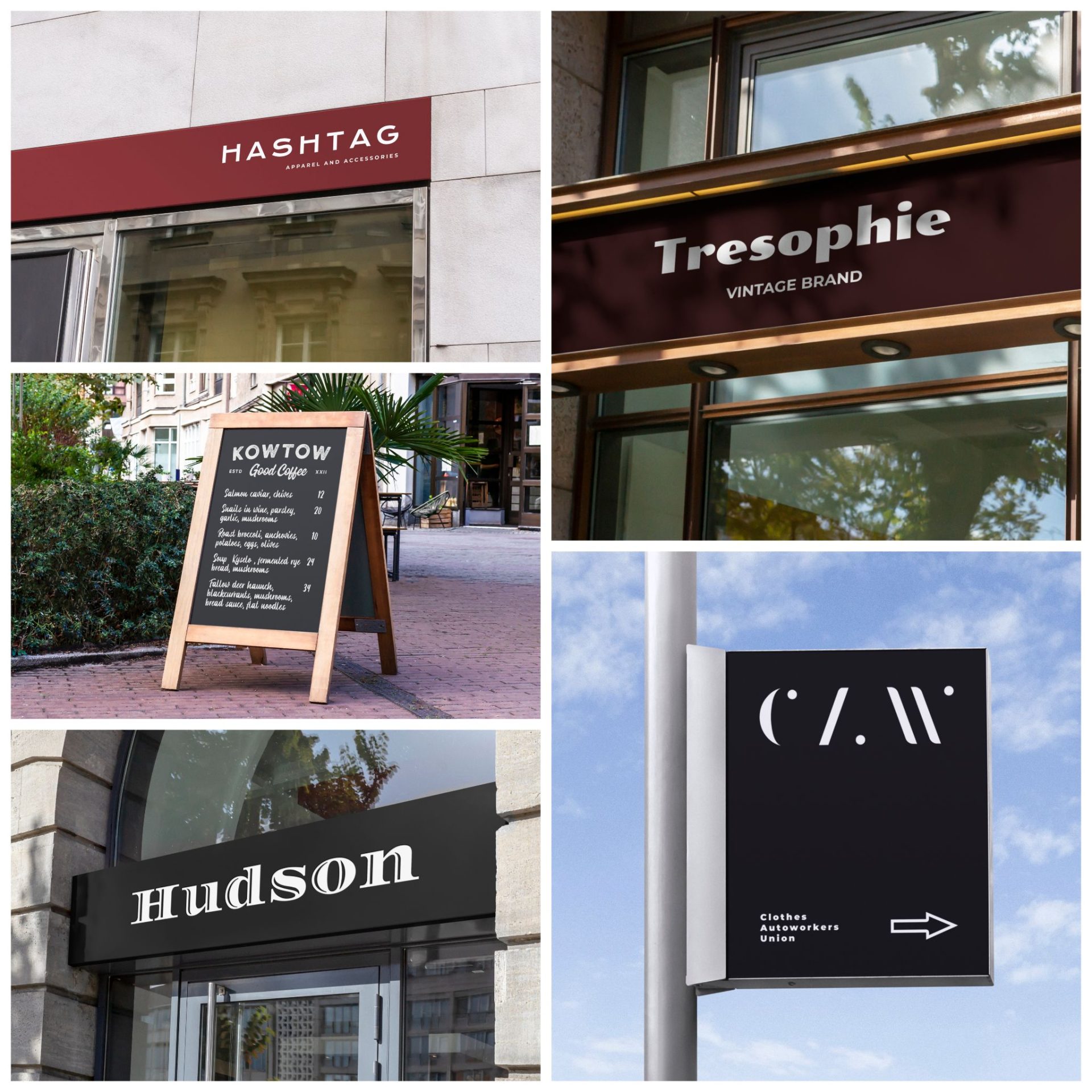 50款实景店铺公司门头店招广告牌灯箱LOGO展示样机 第99期