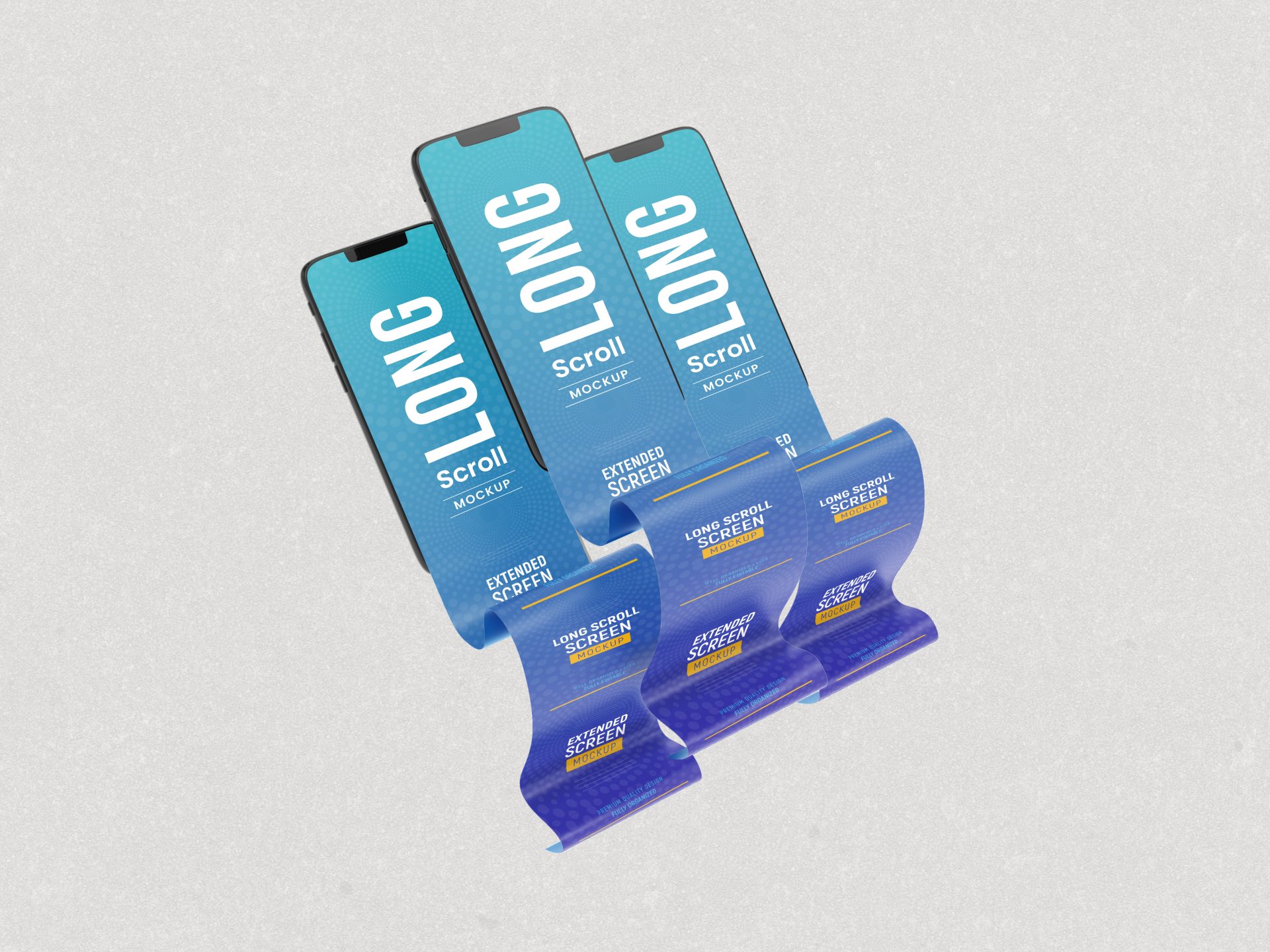 长滚动微信公账号长图应用程序屏幕智能手机样机 第151期