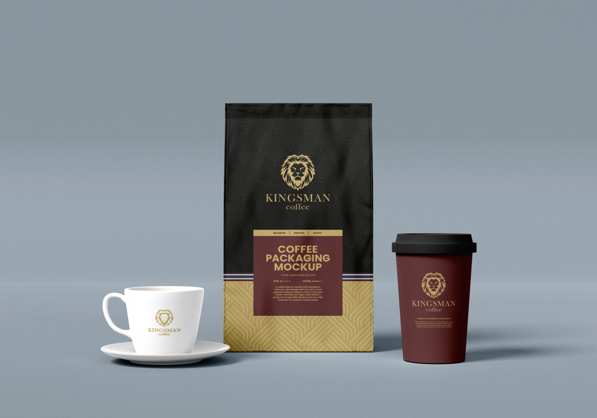 创意咖啡品牌包装袋纸袋自封袋纸杯吸管茶杯样机贴图 第175期
